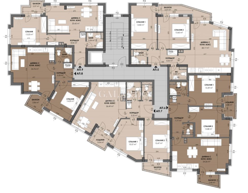 Appartement sud de deux chambres dans le quartier de Krastova Vada
