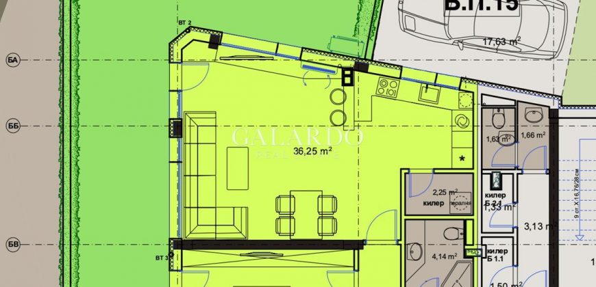 Appartement d’une chambre avec une cour dans un complexe fermé dans le quartier de Vitosha