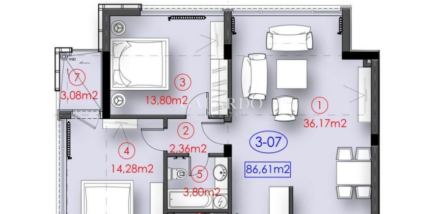 Appartement lumineux de deux chambres dans le quartier de Vitosha
