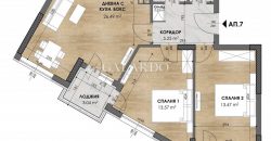 Appartement sud de deux chambres dans le quartier de Krastova Vada