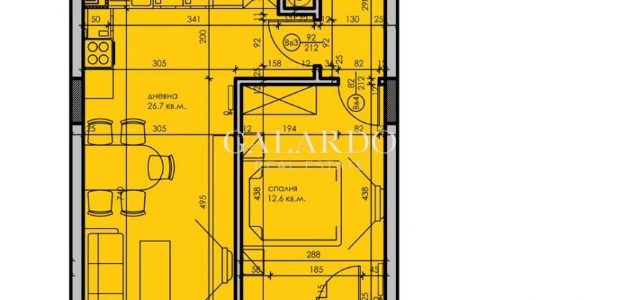 Appartement d’une chambre dans un complexe fermé à Manastirski Livadi